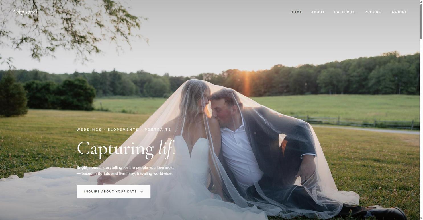 Abby Jones Photography website preview