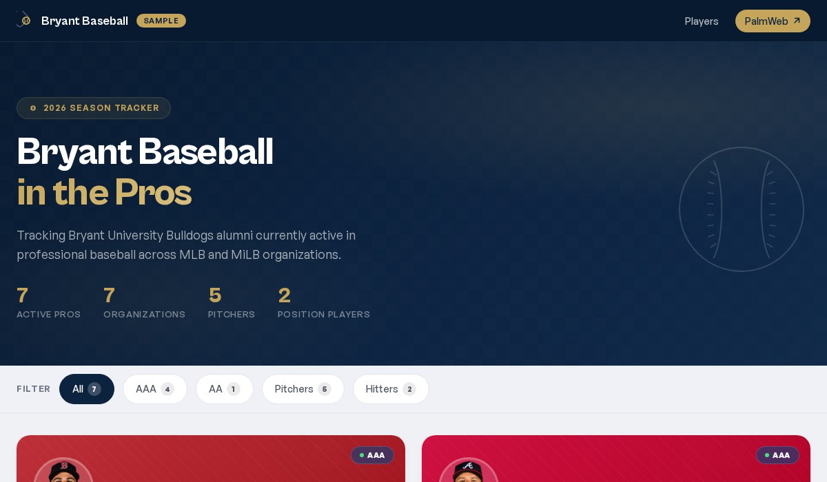 Bryant Baseball alumni tracker preview