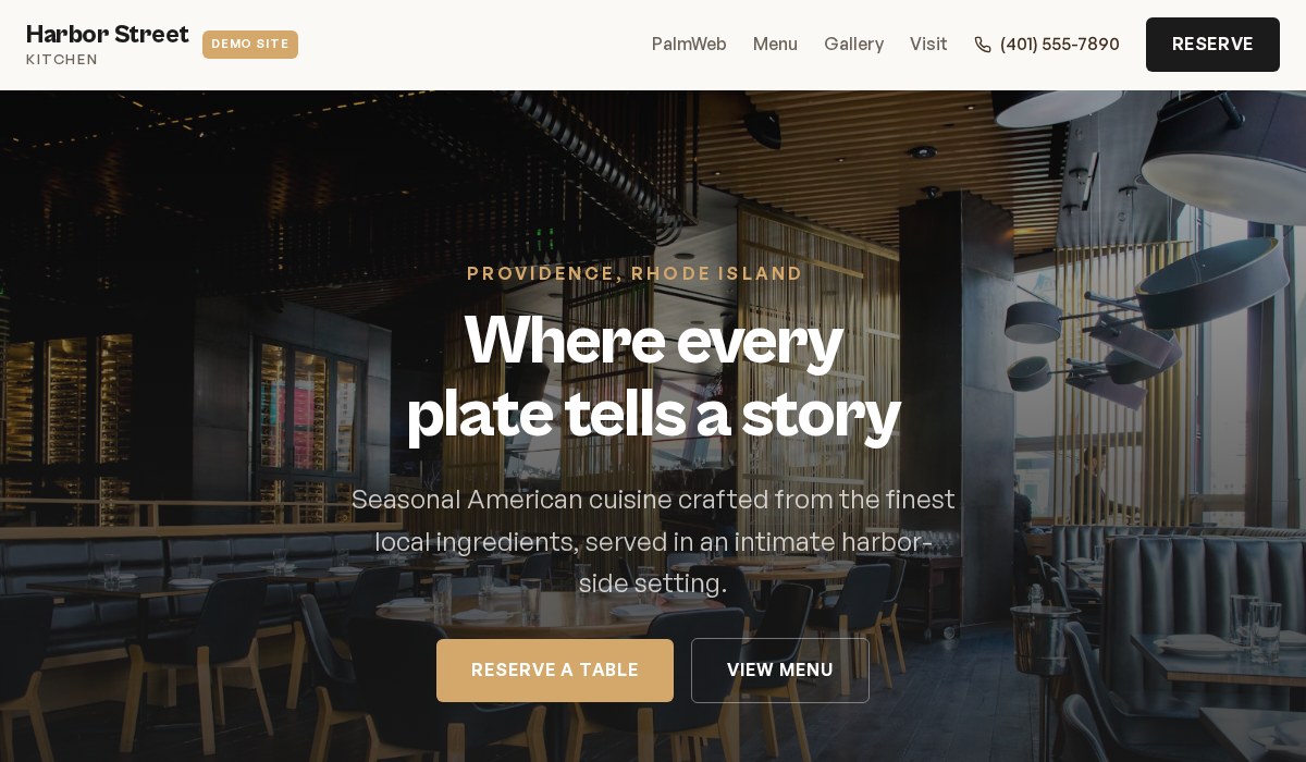 Harbor Street Kitchen sample website preview